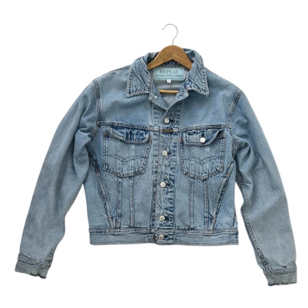Replay Distressed Light Blue Denim Jacket